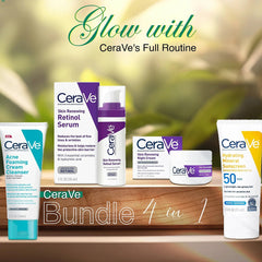 Cerave 4 In 1 Skincare Kit Night Cream, Sunblock, Cleanser & Serum For Radiant Skin