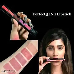 5 In 1 Huda Beauty Lipstick Nude Shades Matte Lipsticks Waterproof | Long Lasting
