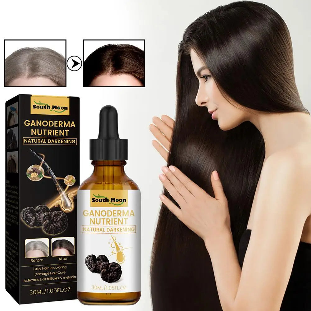 Ganoderma Hair Darkening Serum – Natural Anti-Grey Formula for Thicker, Healthier Hair (30ml x 2)