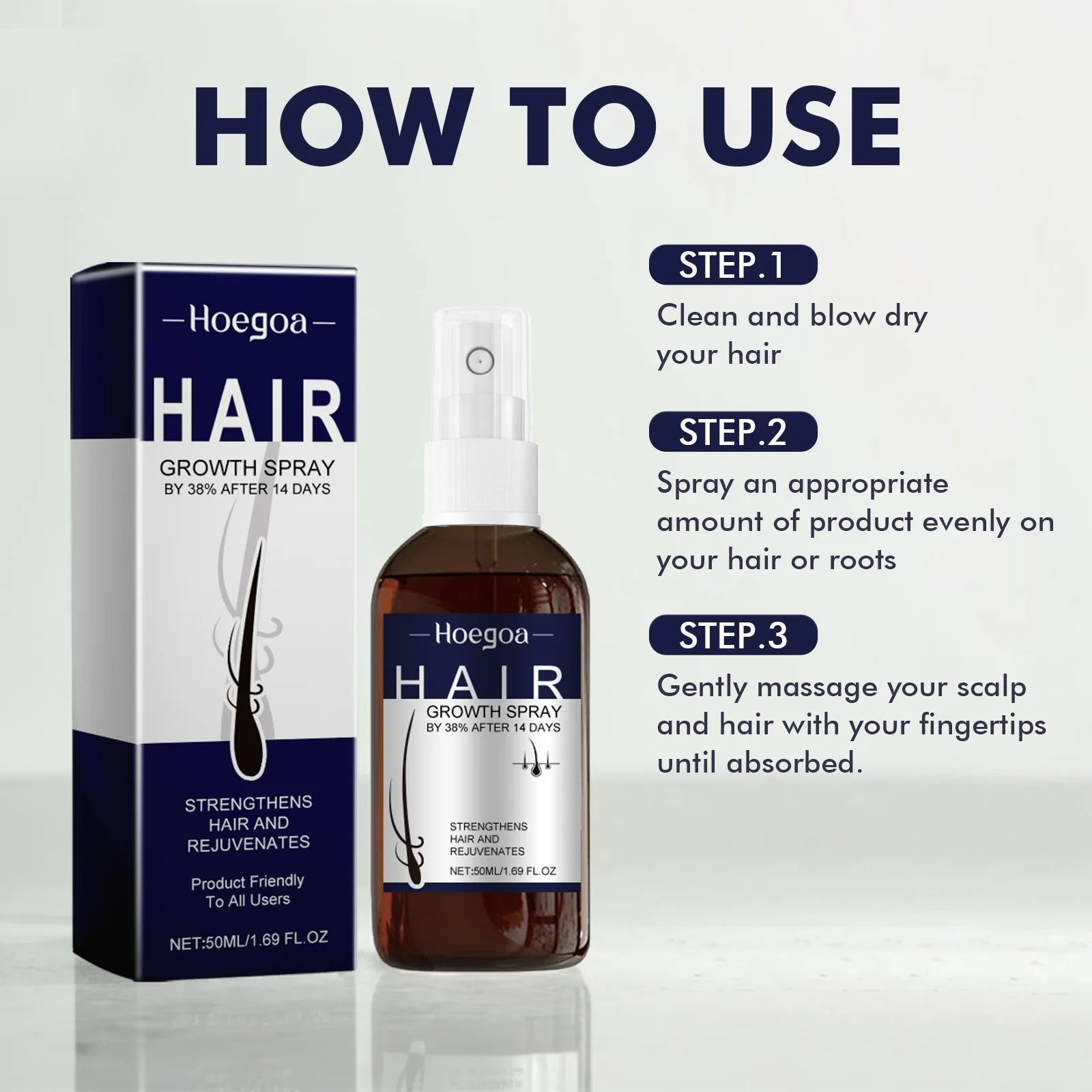 FEG Plus Hair Growth Spray – Organic Scalp Nourishing & Hair Loss Treatment for Men & Women (50ml)