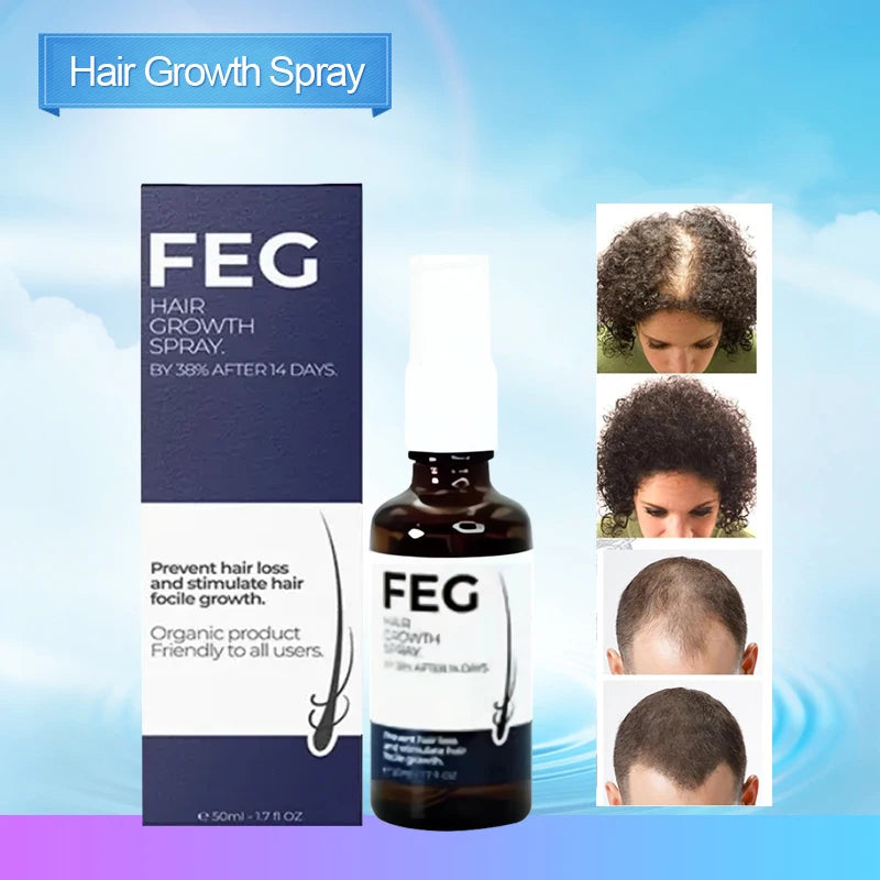 FEG Plus Hair Growth Spray – Organic Scalp Nourishing & Hair Loss Treatment for Men & Women (50ml)