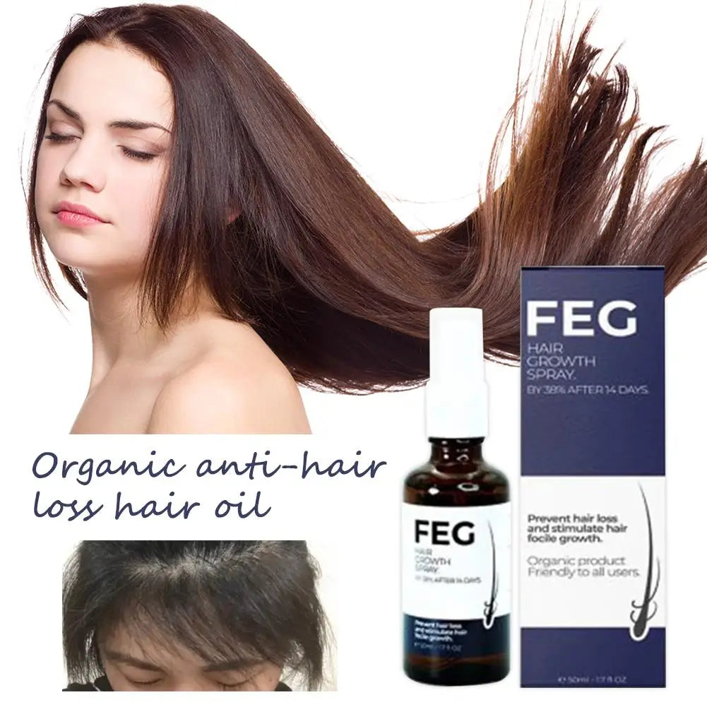 FEG Plus Hair Growth Spray – Organic Scalp Nourishing & Hair Loss Treatment for Men & Women (50ml)