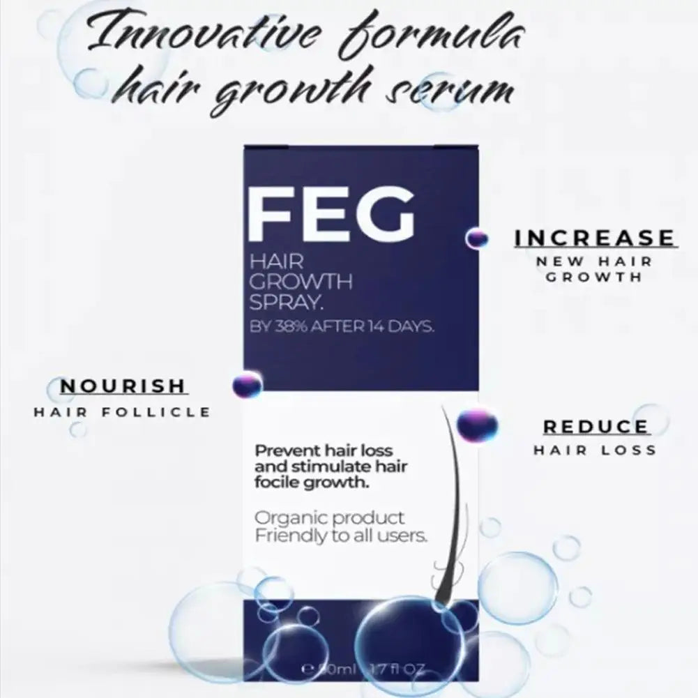 FEG Plus Hair Growth Spray – Organic Scalp Nourishing & Hair Loss Treatment for Men & Women (50ml)