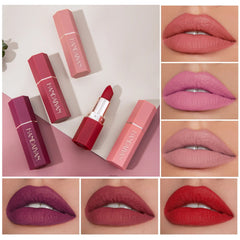 WR 6-Color Matte Lipstick , Non-Fading, Non-Stick Cup Long-Lasting Velvet Finish, Smooth Matte Lip Color Waterproof Smudge-proof