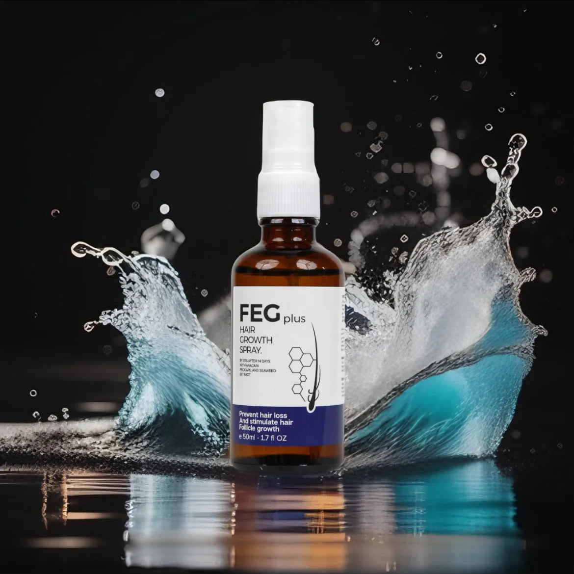 FEG Plus Hair Growth Spray – Organic Scalp Nourishing & Hair Loss Treatment for Men & Women (50ml)