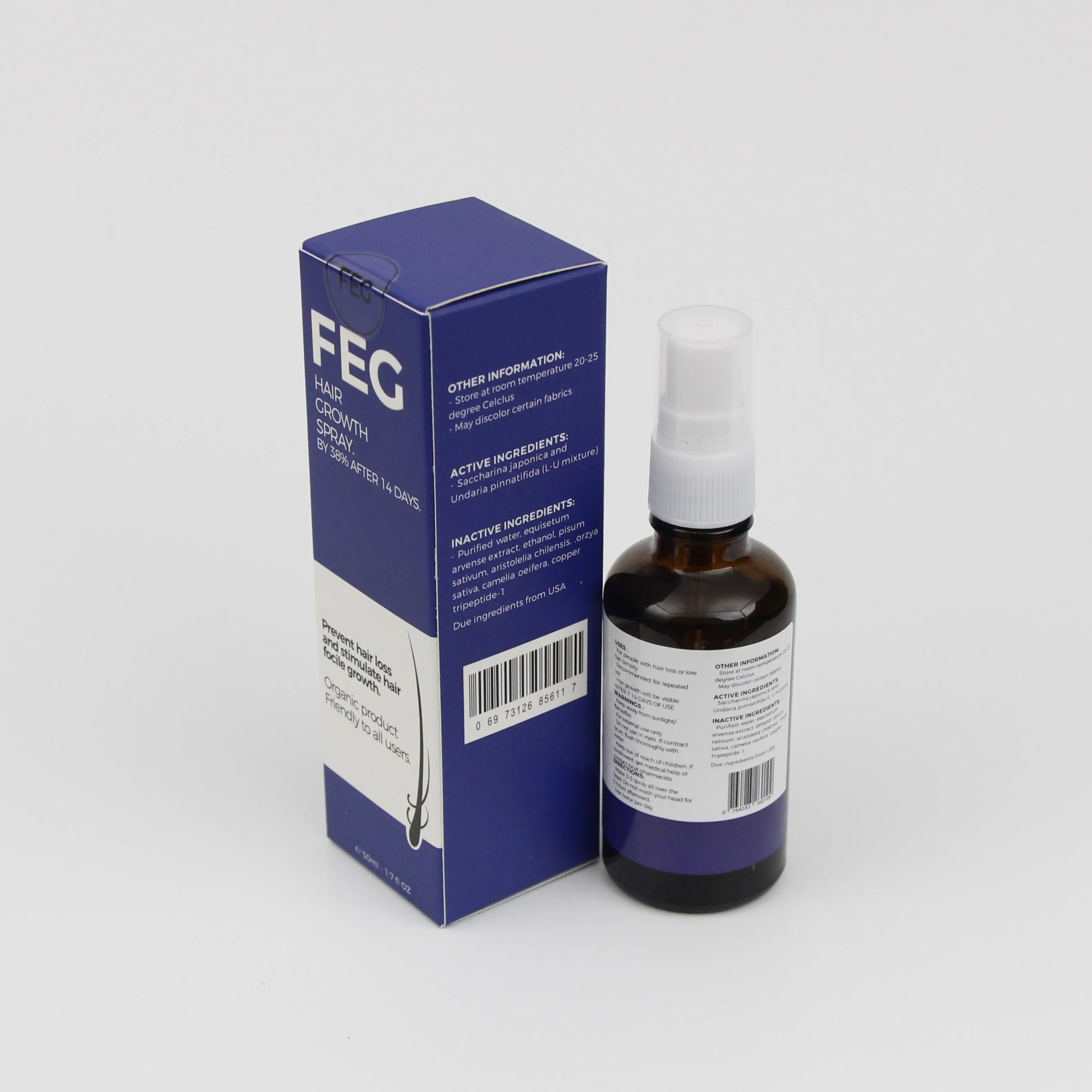 FEG Plus Hair Growth Spray – Organic Scalp Nourishing & Hair Loss Treatment for Men & Women (50ml)