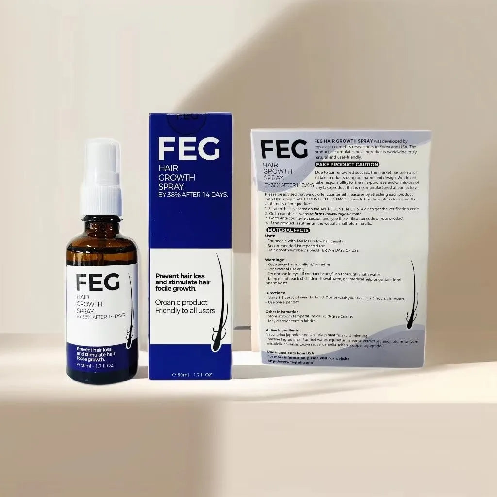 FEG Plus Hair Growth Spray – Organic Scalp Nourishing & Hair Loss Treatment for Men & Women (50ml)