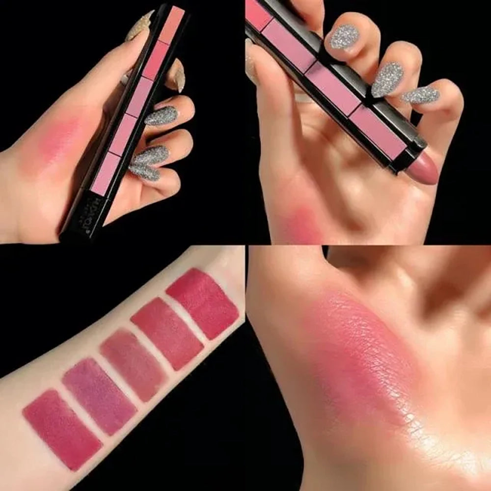 5 In 1 Huda Beauty Lipstick Nude Shades Matte Lipsticks Waterproof | Long Lasting